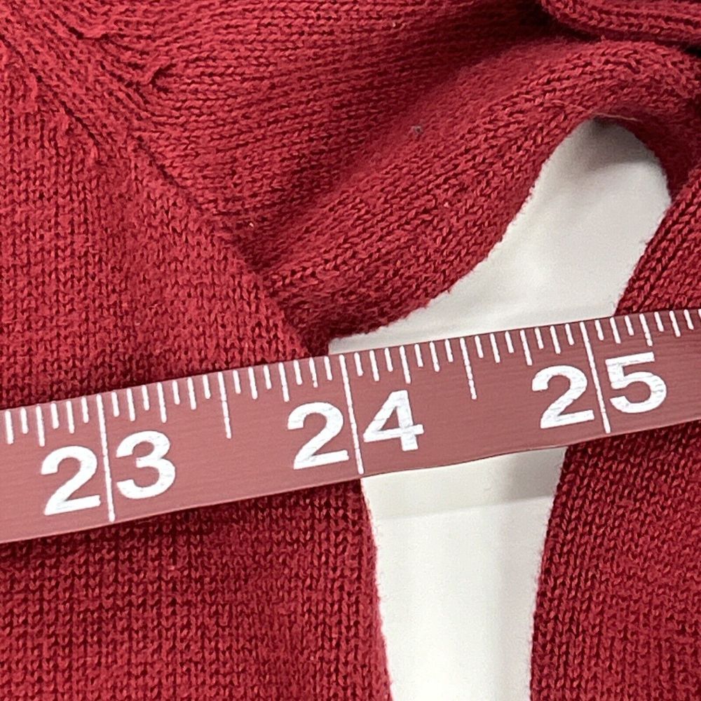 Lacoste Sweater Men's 7 (US 2XL) Maroon Long Sleeve V-Neck Pullover 100% Cotton - Picture 10 of 10